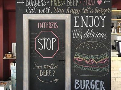 South Burger Chalk Lettering Wall