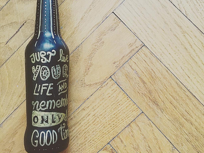 Live Your Life Bottle I black bottle bottle with letters experiment gold golden bottle lettering letters vase