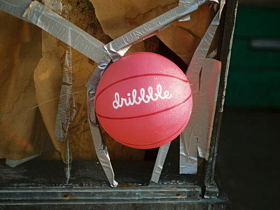 Dribbble Ball Broken Window ball basket ball city dribbble invite logo pink series street window