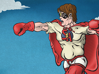 Say Anything Hero bayside comic comic book fly halftone hero illustration punch say anything sky super superhero