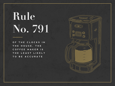 Rule No. 791 clocks coffee esquire gold illustration rules rules for men