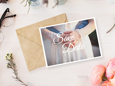 Save The Date floral invitation marriage retro save the date wedding