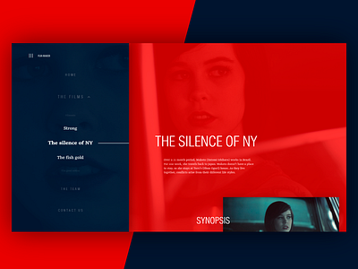 Hamburger Menu - Homepage Films daily ui dark blue films red ui ux webdesign