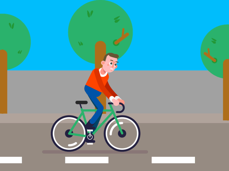 Bicycle animation bicycle city gif loop motion graphics