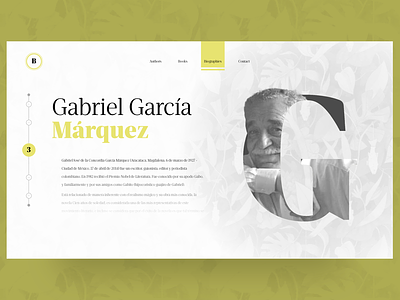 Gabo Web Biography biography books colombia dailyui gabriel garcia marquez homepage ui user interface ux web design writers