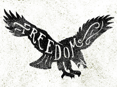 Freedom illustration typography