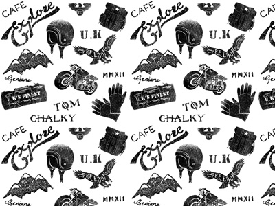 Tissue Wrapping Paper for Products branding cafe racer illustration logo design motorcycle typography