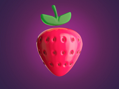 Strawberry 3d c4d cinema4d fruit illustration logo render strawberry
