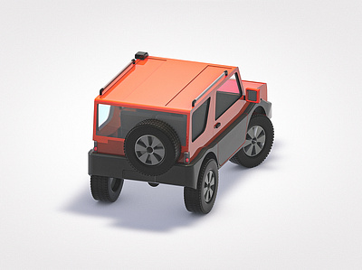 MiniThings #1 - Jeep (backshot) 3d c4d car cartoon cinema4d geometrical geometry illustration jeep low lowpoly offroad render