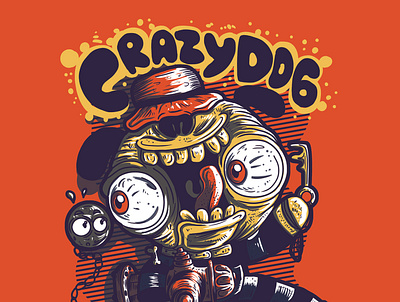 T-shirt Crazy Dog branding design graphic design illustration