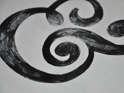 Ampersand. Acrylic on canvas. black design graphic lettering typography white