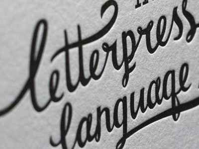 In letterpress language