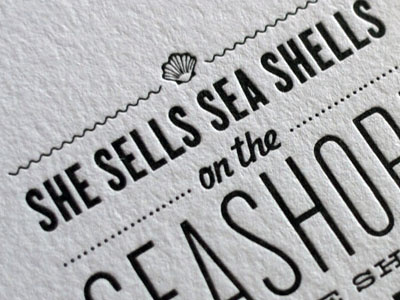 English patter. Letterpress card