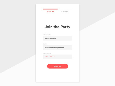Sign Up Screen daily ui mobile sign up ui ux