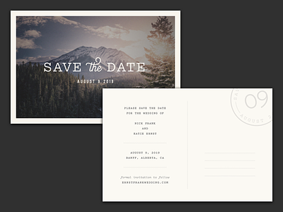 Save the Dates banff canada invitation mountains save the date typography wedding