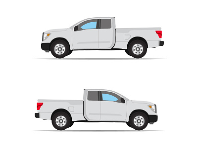 Pickup Truck Vector Vector Illustration branding car design flat icon illustration minimal print transportation vector vector illustration white car
