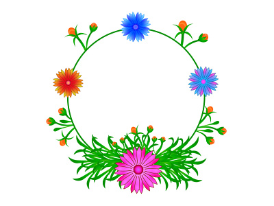 Cosmos flower frame vector illustration