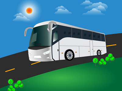 White silver bus vector design