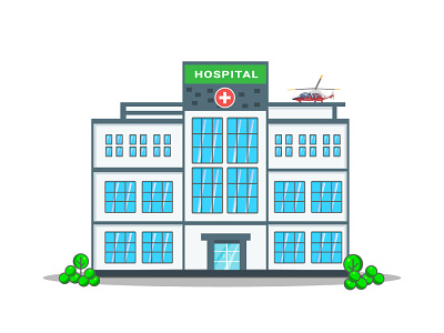 Modern cartoon hospital vector illustration design graphic design hospital illustration print vector