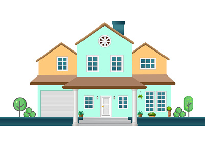 The cartoon house vector illustration