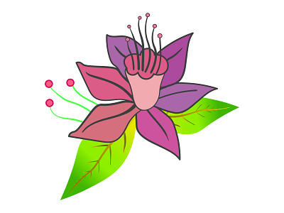 Creative flower with leaf vector illustration