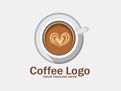 Cup of love coffee store logo designs vector illustration for co
