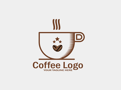 3Star coffee shop logo template vector illustration