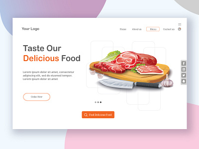 Home food landing page bakery bar burger business cafe chef coffee design fast food hotel italian food landing page pizza restaurant shop store ux vector