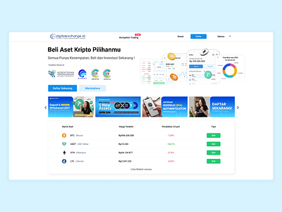 digitalexchange.id Cryptocurrency Exchange - Buy & Sell branding cryptocurrency landingpage ui