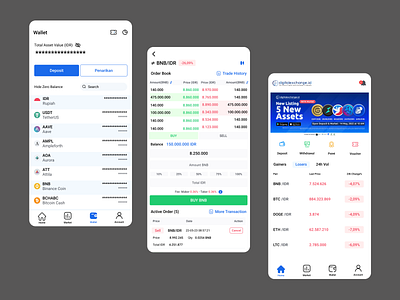 Mobile Apps Crypto Exchange digitalexchange.id (Light Mode) branding ui