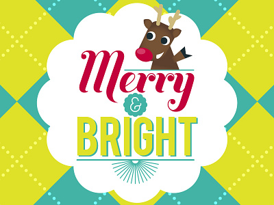 Merry & Bright holiday reindeer