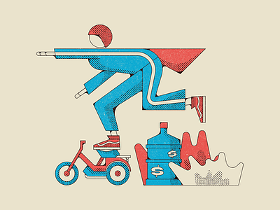 Rod Kimble, Stuntman. bike film hot rod illustration lonely island moped movie rod