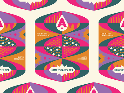 Homeostasis IPA austin beer brewery can geometric ipa label science texas