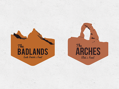 National Parks Icons arches badlands canyon icons national parks south dakota utah