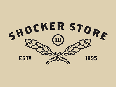 Shocker Store Logo bookstore campus college logo shockers wheat wichita wsu