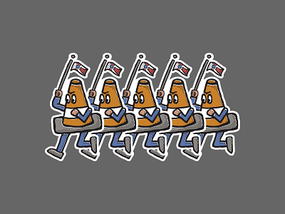 Wichita Fighting Traffic Cones cone construction illustration kansas logo sticker mule traffic vector wichita