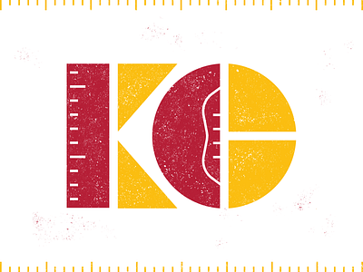 KC chiefs distressed field football kc logo print