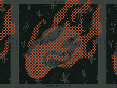 LISTEN MORE WEEK 01 album comet grit illustration meteor music cover art playlist space