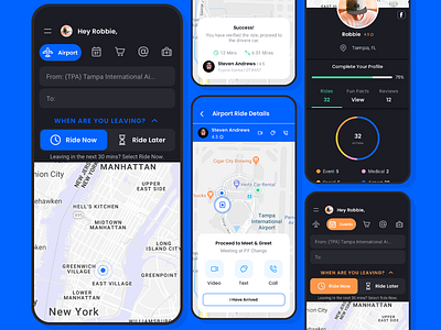 Uber Alternative airport app clean dashboard design event mobile travel travel app travelling ui ux widget