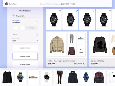 Look Builder (WIP) app builder collection commerce design look minimal product retail ui ux