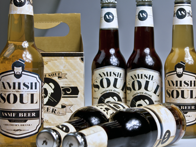 Amish Soul amish beer bottles branding packaging soul