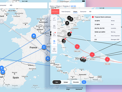 Tracking Natural Disasters (WIP) app application chart data map site track ui ux weather