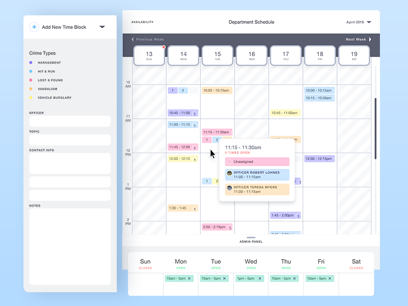 Scheduler (WIP) by Kyle Chaplin on Dribbble