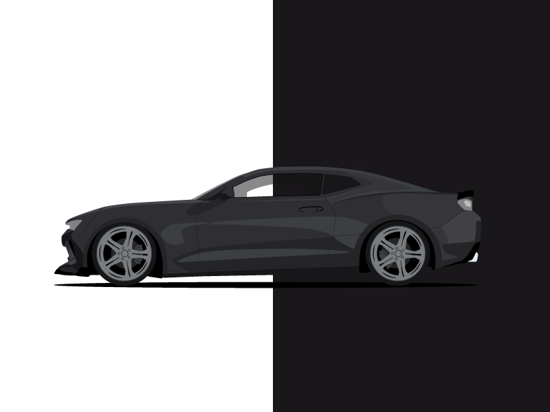 6th Gen Camaro color icon chevy drawing vector ui illustration camaro car