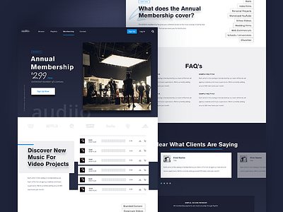 Membership clients desktop discover landing page membership music seo ui website