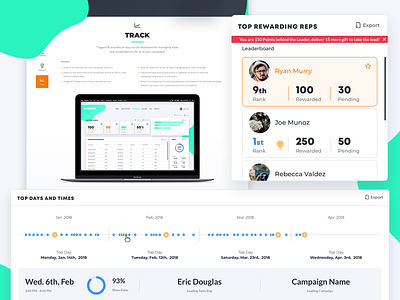 Reward Tracking Portal clean dashboard design portal reward sales simple track ui ux website widget