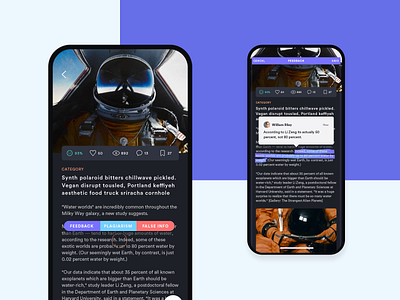 Feedback Concept app article clean data design feedback info mobile read simple ui ux widget write