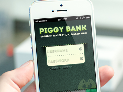 Piggy Bank iOS App art interface ringling ui user interface ux web web design student website