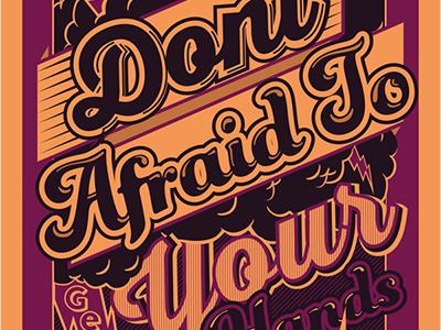 Dirty Hands 4 color afraid clouds dirty hands lightning playful poster print ringling screen type typography