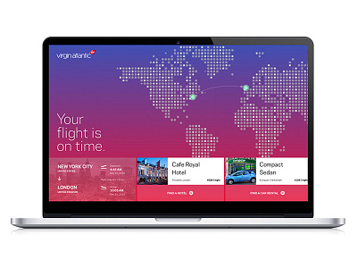 Virgin Atlantic Travel Booking Concept booking desktop gradient map travel